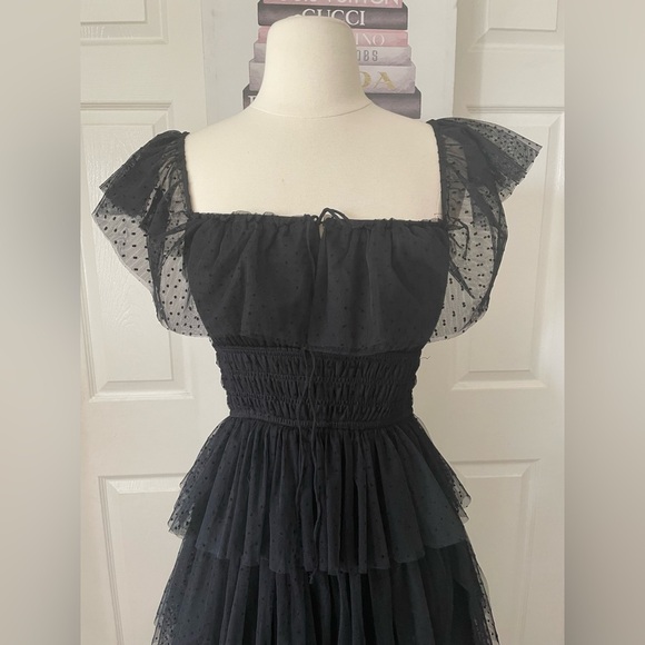 Amable by Mable  Black Ruffled Maxi Dress Size Small - Picture 11 of 14